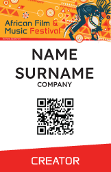 African Film & Storytelling Festival PVC card with QR code