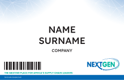 NextGen Smart Logistics & Supply Chain Summit PVC card with barcode